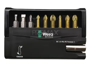 סט 9 ביטים (PH/ PZ /שטוח) ומוביל מגנטי Wera