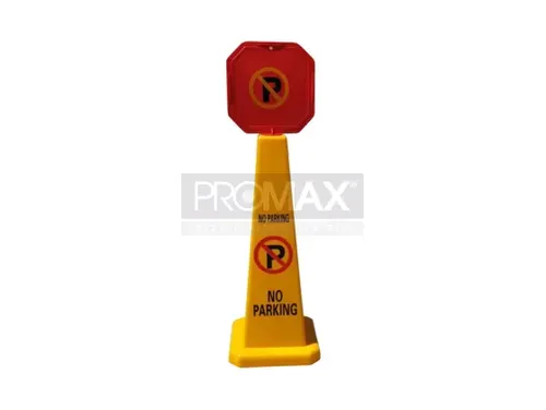 עמוד פלסטיק מרובע צהוב NO PARKING