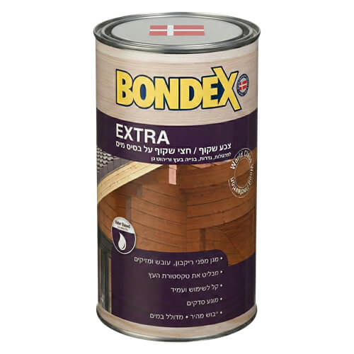 צבע לעץ חצי שקוף / שקוף על בסיס מים Bondex EXTRA בונדקס | 0.75 ליטר