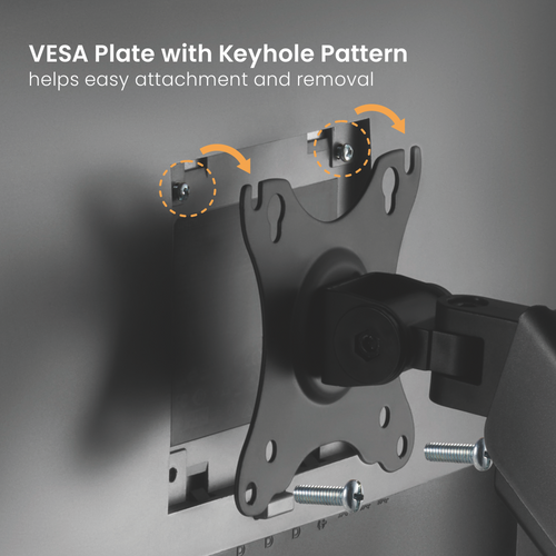 תושבת קיר לתליית מסכים משקל 2 קילו עד Lumi Brateck LDA32-112E 17