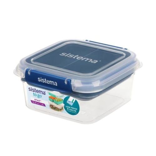 קופסת מרובעת לכריך+מגש מחולק 1.15 ליטר SISTEMA
