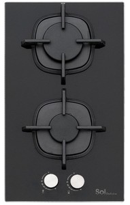 כיריים גז 2 להבות דומינו SOL סול F3GBCE-533 זכוכית שחורה