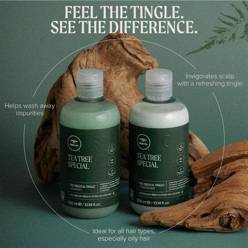 מארז שמפו ומרכך TEA TREE לשיער שומני פול מיטשל 300*2 מ