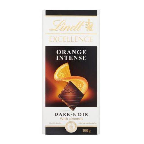 טבלת שוקולד מריר, תפוז ושקדים 100 גרם LINDT