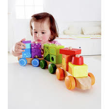 HAPE רכבת קוביות מעץ E0417
