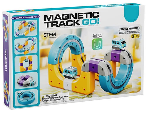 מסלול רכבת מגנטי Magnetic Track Go – ערכת STEM להרכבה עצמית 39 חלקים