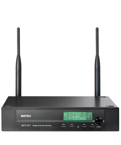 מקלט בודד אלחוטי מסדרת ACT-3, טווח תדרים 498-510MHz (לא כולל מיק' אלחוטי ידני/מדונה)
