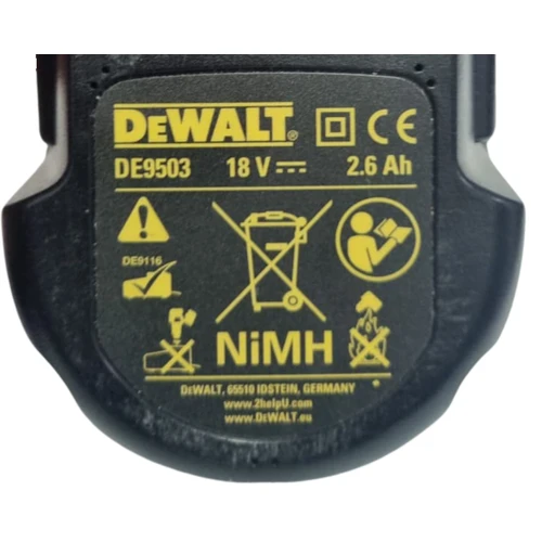 סוללת נטענת 18V ‏2.6Ah לכלי עבודה DE9503
