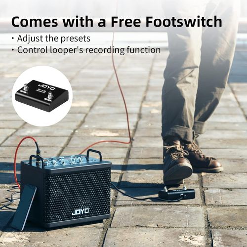 מגבר גיטרה דיגיטלי JOYO DC-15S - מגבר נטען 15 וואט עם 9 מודלי אמפ, בלוטות', לופר ומכונת תופים לחזרות והופעות