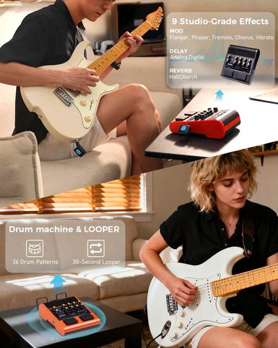 מגבר גיטרה נייד JOYO JAM BUDDY II כתום - מגבר חכם עם בלוטות', לופר ומכונת תופים לתרגול מקצועי