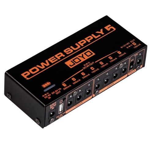 ספק כוח נטען JOYO JP-05 לפדלים - 8 יציאות מבודדות עם סוללה 4400 אמפר ויציאת USB, מיועד לפדלבורד מקצועי עם חופש תנועה מוחלט