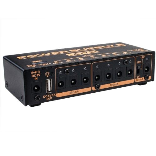 ספק כוח נטען JOYO JP-05 לפדלים - 8 יציאות מבודדות עם סוללה 4400 אמפר ויציאת USB, מיועד לפדלבורד מקצועי עם חופש תנועה מוחלט