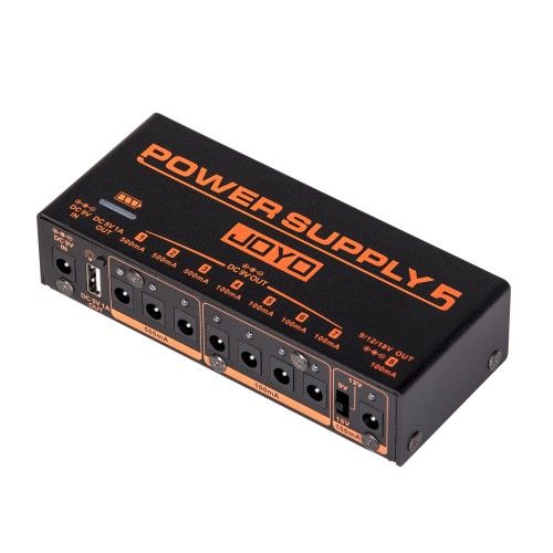 ספק כוח נטען JOYO JP-05 לפדלים - 8 יציאות מבודדות עם סוללה 4400 אמפר ויציאת USB, מיועד לפדלבורד מקצועי עם חופש תנועה מוחלט