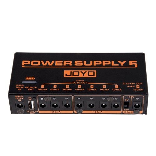ספק כוח נטען JOYO JP-05 לפדלים - 8 יציאות מבודדות עם סוללה 4400 אמפר ויציאת USB, מיועד לפדלבורד מקצועי עם חופש תנועה מוחלט