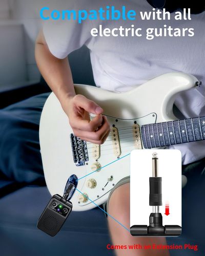 מגבר גיטרה מיני JOYO JA-05G - מכשיר קומפקטי שחור המתחבר ישירות לגיטרה עם פקדי שליטה ויציאת אוזניות, מושלם לאימונים ונגינה ניידת