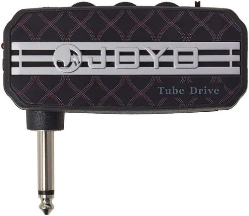 מגבר כיס מיני JOYO JA-03 Tube Drive - מגבר גיטרה קומפקטי בצבע שחור עם 3 כפתורי בקרה ויציאות אוזניות ו-MP3 לתרגול נוח