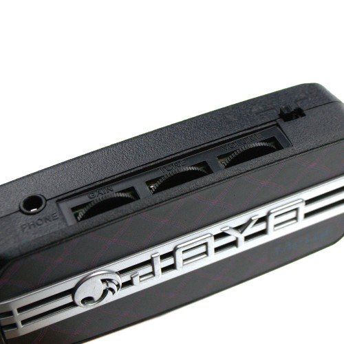 מגבר כיס מיני JOYO JA-03 Tube Drive - מגבר גיטרה קומפקטי בצבע שחור עם 3 כפתורי בקרה ויציאות אוזניות ו-MP3 לתרגול נוח