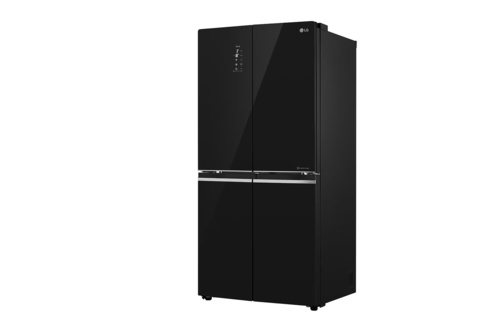 מקרר 4 דלתות של LG בנפח 530 ליטר צבע שחור דגם GR-608BEDID רוחב – 83.5 ס