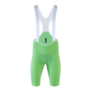 ביב רכיבה קצר לאופניים THUNDER BIB ירוק פלורסנטי אלסטי טכני ומנדף מאוד 