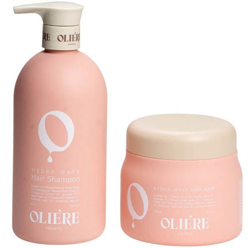 מארז שמפו+ מסכה OLIERE לשיער גלי עד מתולתל למניעת נפח וחשמל סטטי אולייר