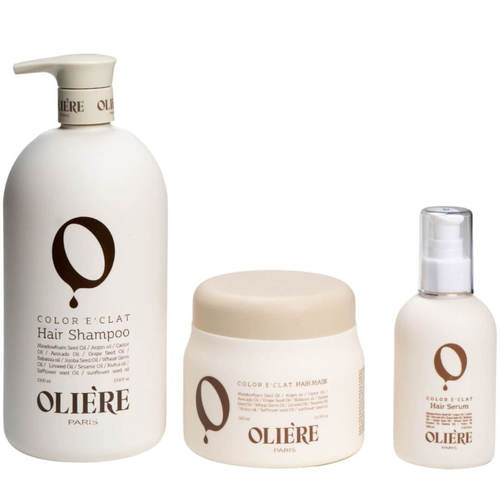 מארז שמפו+ מסכה+ סרום  OLIERE לשיער צבוע או פגום לטיפול עמוק ושיקום השיער אולייר