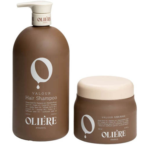 מארז שמפו + מסכה לשיער לאחר החלקה OLIERE לשימור פעולת ההחלקה לאורך זמן אולייר