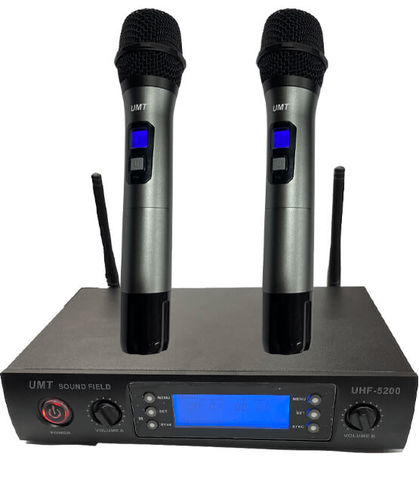 סט זוג מיקרופונים אלחוטיים ידניים UHF-5200