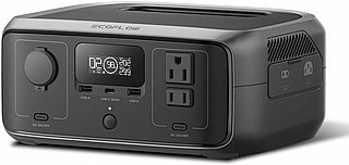 תחנת כוח ניידת RIVER3 דגם UPS הספק 0.3-0.6kW קיבולת 0.245kWh + פאנל סולארי מתקפל 60W ECOFLOW + פנס ראש