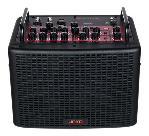 מגבר אקוסטי JOYO BSK-40 שחור - מגבר נטען 40 וואט עם בלוטות' ומכונת תופים לגיטרה אקוסטיקה והופעות חיצוניות