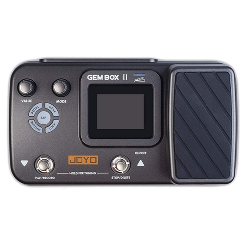 מעבד אפקטים לגיטרה JOYO GEMBOX II דגם JO-GEM BOX II - מכשיר קומפקטי עם מסך LCD, פדל ביטוי ופדלי בחירה לשליטה ב-66 אפקטים ולופר 180 שניות