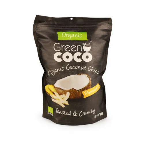 Green COCO חטיפי קוקוס ואננס קראנצ'י אורגני