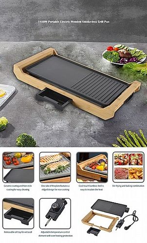 מחבת גריל חשמלי קרמי UNIVERSE 3271130 NRI-9045 הספק 1800W