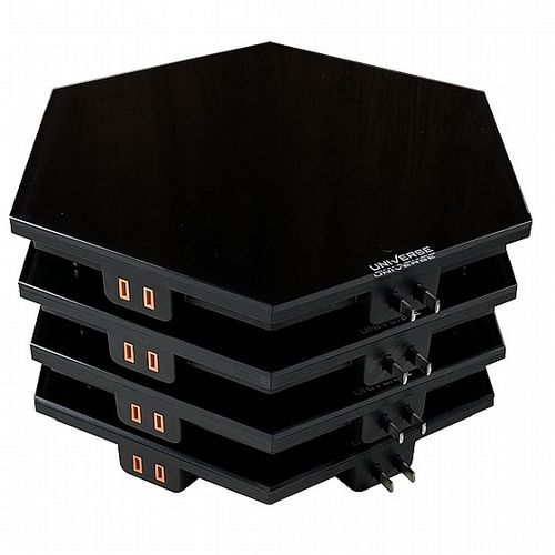 פלטת שבת מתחברת מזכוכית סט רביעייה UNIVERSE NRI-956X4 שחור