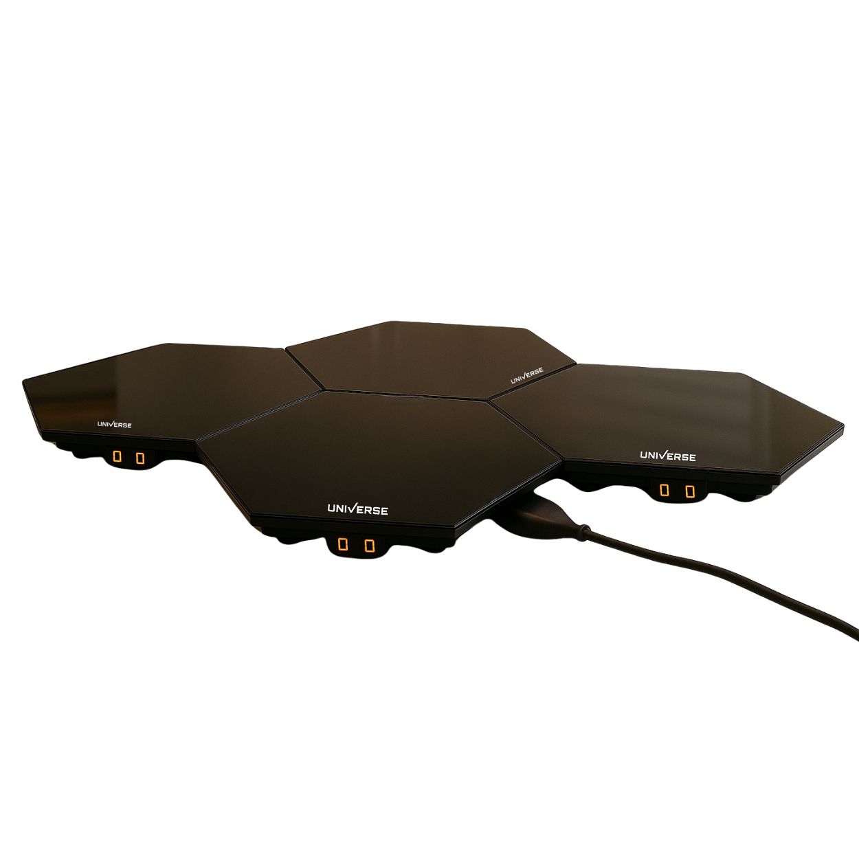 פלטת שבת מתחברת מזכוכית סט רביעייה UNIVERSE NRI-956X4 שחור