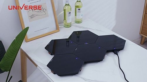 פלטת שבת מתחברת מזכוכית סט רביעייה UNIVERSE NRI-956X4 שחור