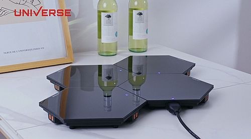 פלטת שבת מתחברת מזכוכית סט רביעייה UNIVERSE NRI-956X4 שחור