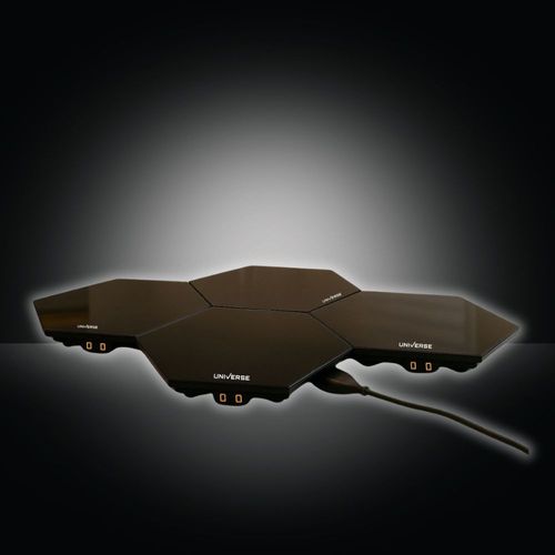 פלטת שבת מתחברת מזכוכית סט רביעייה UNIVERSE NRI-956X4 שחור