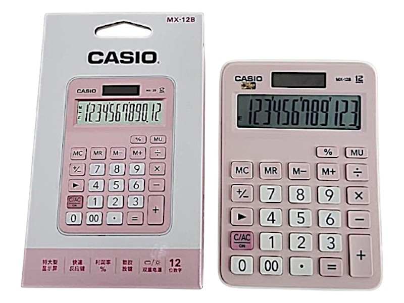 מחשבון שולחני CASIO  ורוד – תצוגת 12 ספרות | קומפקטי ואמין מבית קסיו