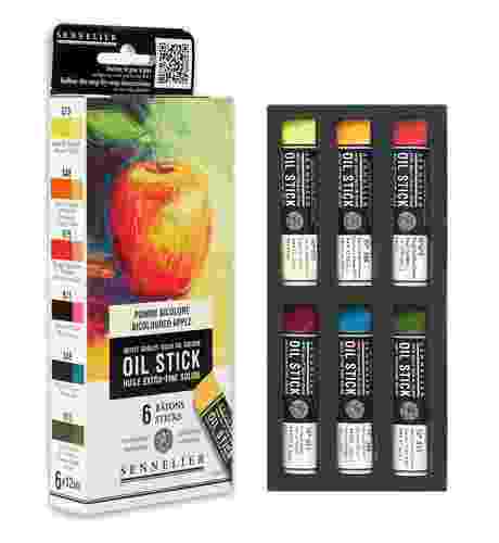 סט 6 מקלות שמן מיני | גווני תפוחי עץ_Oil Sticks Two tone apple