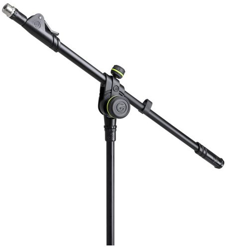 מעמד מיקרופון קצר עם בסיס עגול Heavy Duty ובום טלסקופי מבית GRAVITY