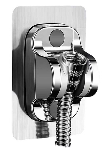 תושבת אוניברסלית לראש מקלחת - מותקן בהדבקה - כסוף