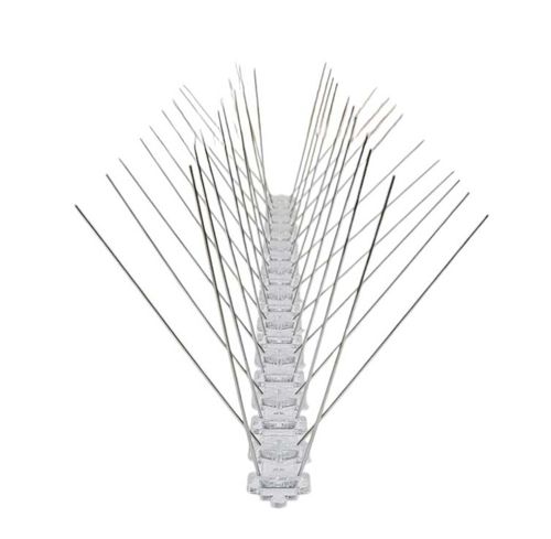 דוקרן להרחקת יונים בצורת W-4 - בסיס פוליקרבונט קוצים מנירוסטה - 10 יחידות