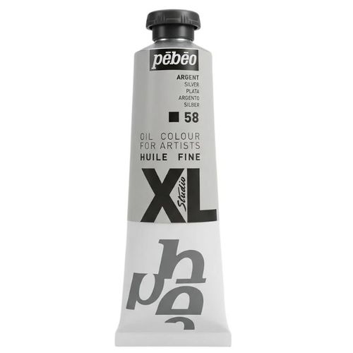 צבע שמן מטאלי 37 מל Pebeo XL Studio Silver 58