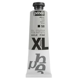 צבע שמן מטאלי 37 מל Pebeo XL Studio Silver 58