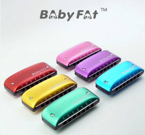 מפוחית בלוז KONGSHENG BabyFat 7 חורים - עיצוב קומפקטי עם קידוד צבעוני ומסגסוגת אלומיניום איכותית לנגינה ניידת ומקצועית