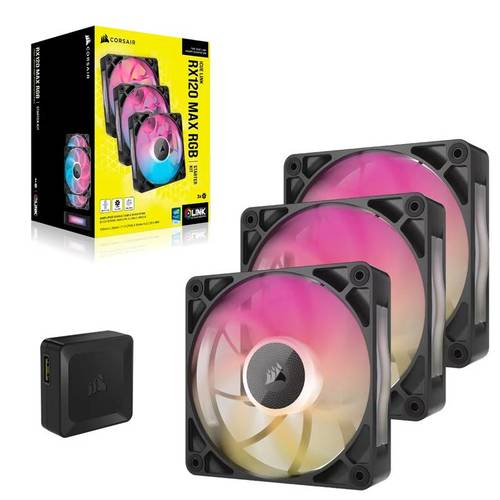 סט מאווררים iCUE LINK RX120 MAX RGB 120mm מבית CORSAIR שחור