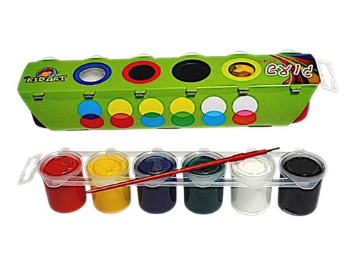 ערכת צבעי גואש – 6 צבעים עם מכחול