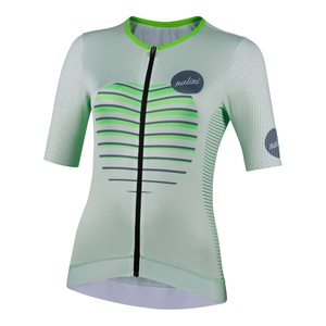 חולצה לרכיבת אופניים לנשים NEW LADY LASER JERSEY ירוק מנטה אריג מתקדם ביותר 3D אלסטי טכני בשילוב אזורי רשת לאוורור ונידוף מוגבר 