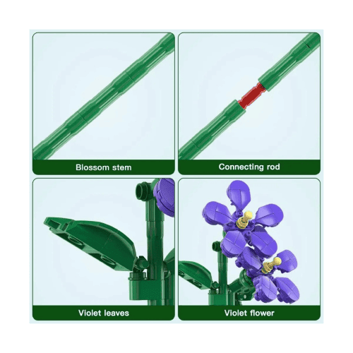 דגם הרכבה Jbricks 150714 Violets Flower