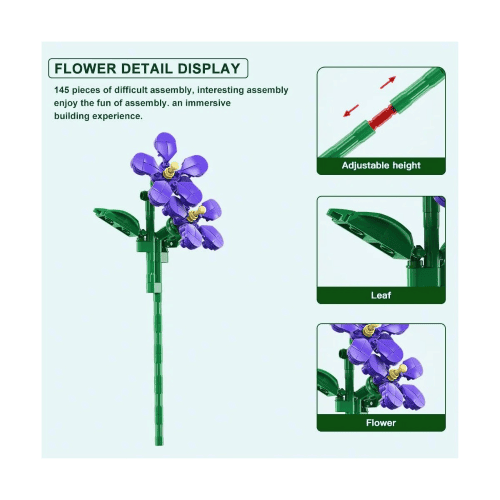 דגם הרכבה Jbricks 150714 Violets Flower
